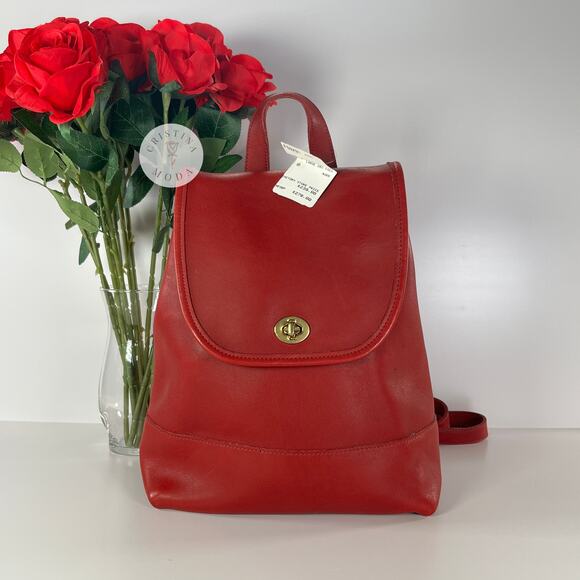 NEW Vintage Coach Large Daypack Backpack 9791 Red USA 1999 - Picture 1 of 11